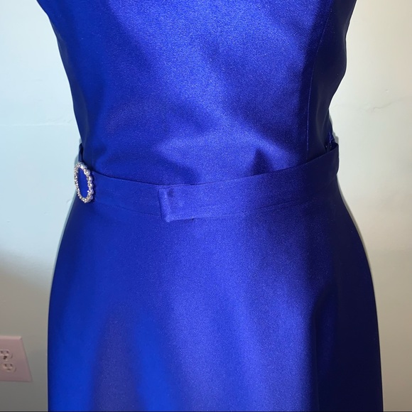 Lillie Rubin Royal Blue Strapless Dress With Belt Size 4 - Picture 4 of 16